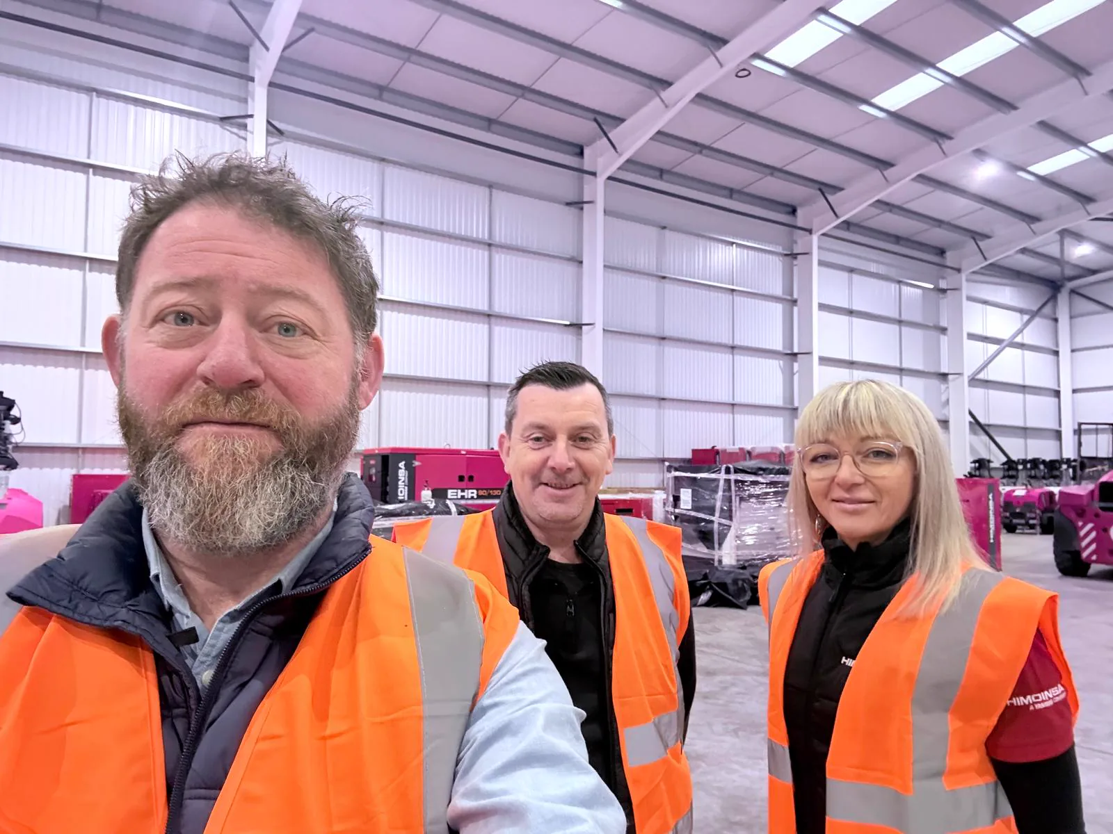 Stuart Maddocks with members of the Himoinsa team during a site visit